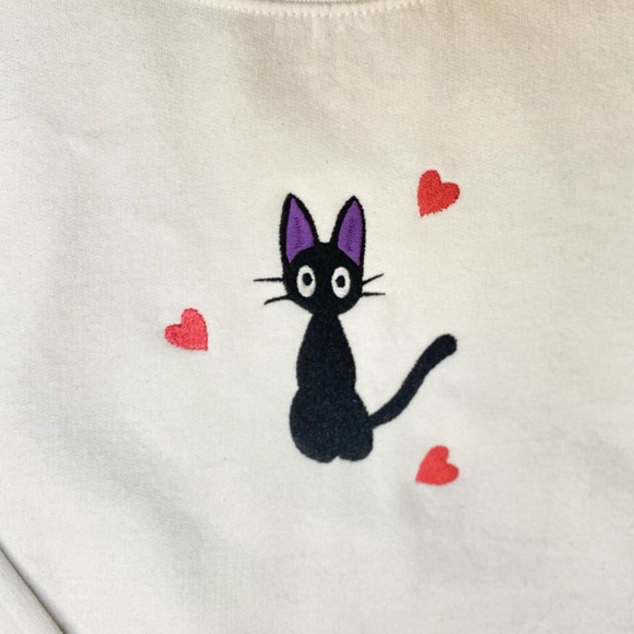 Jiji Cat Embroidered Sweatshirt - Picture 2 of 5